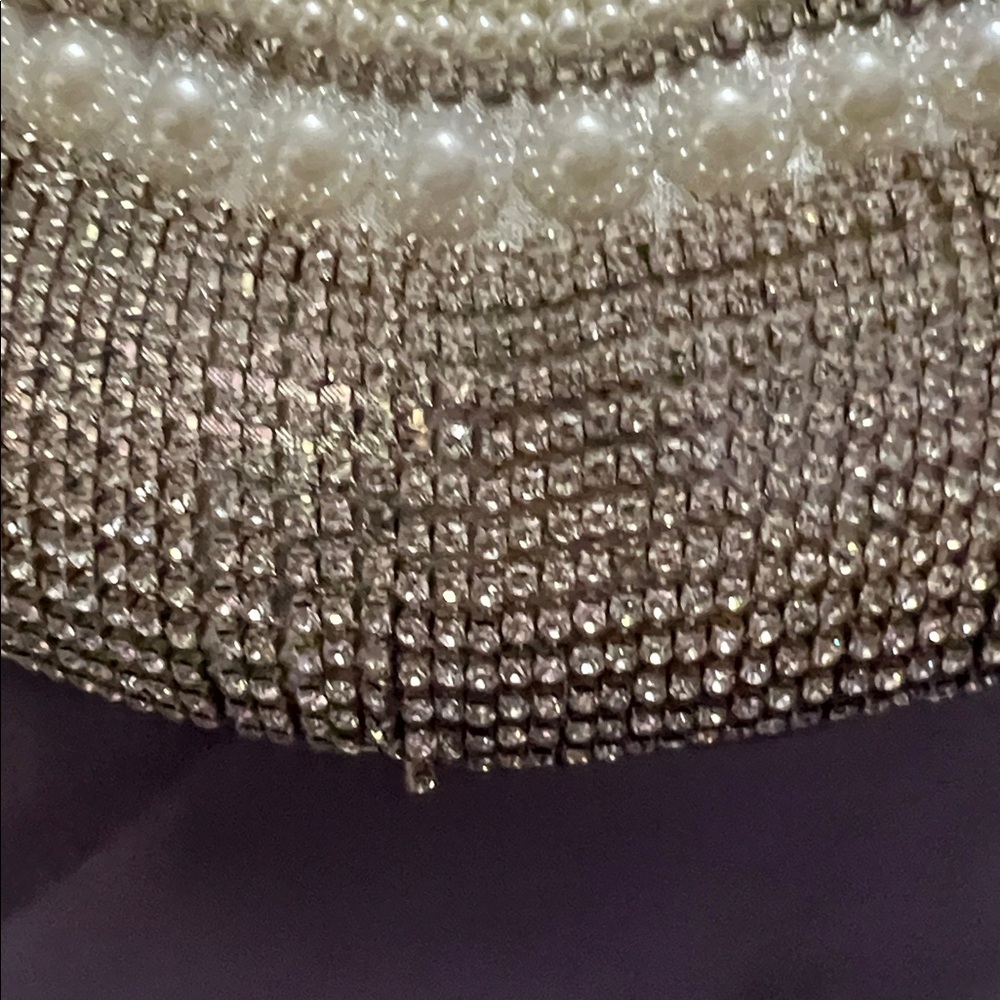 Vintage Ivory Pearl and Crystal Clutch - Picture 9 of 9